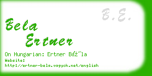 bela ertner business card